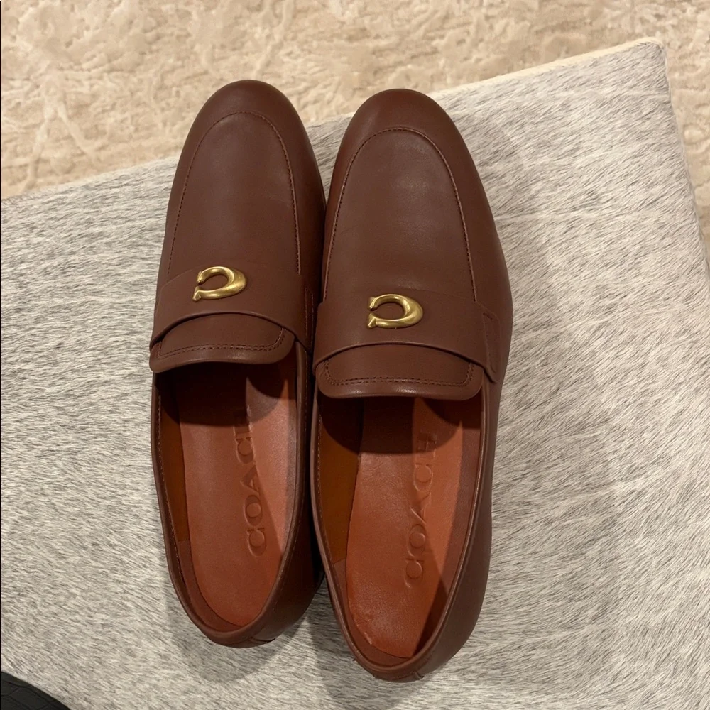 Coach Brown Leather Loafers - Picture 5 of 10